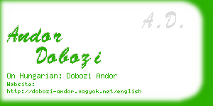 andor dobozi business card